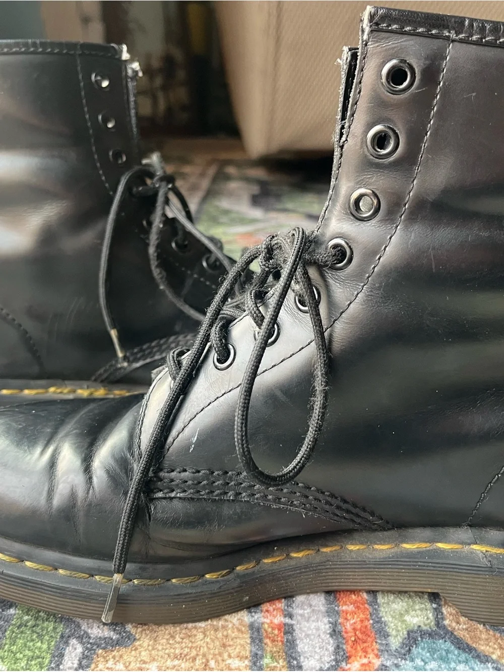 Dr. Martens Black Leather Lace-Up Men’s Combat Boots